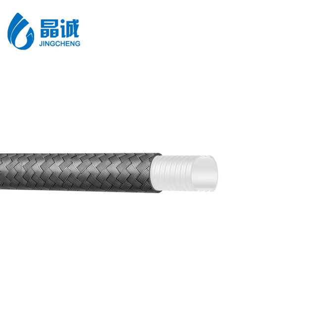 PTFE Smooth Bore Corrugated Braided Hose for Food and Chemical Transfer | Stainless Steel Reinforced PTFE Hose