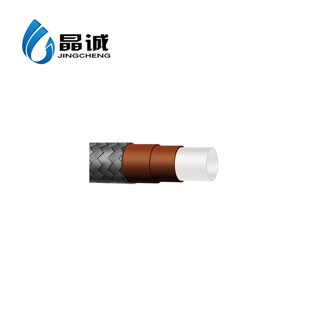 Smooth PTFE Hose ( Flat Inner & Outer Walls) And Covered With Two Layers Zinc Winding & One Layers Braided 304 Stainless Steel Wire