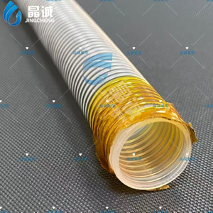 PTFE Hose with External Convolution and Spring Reinforcement | Flexible PTFE Chemical Transfer Hose