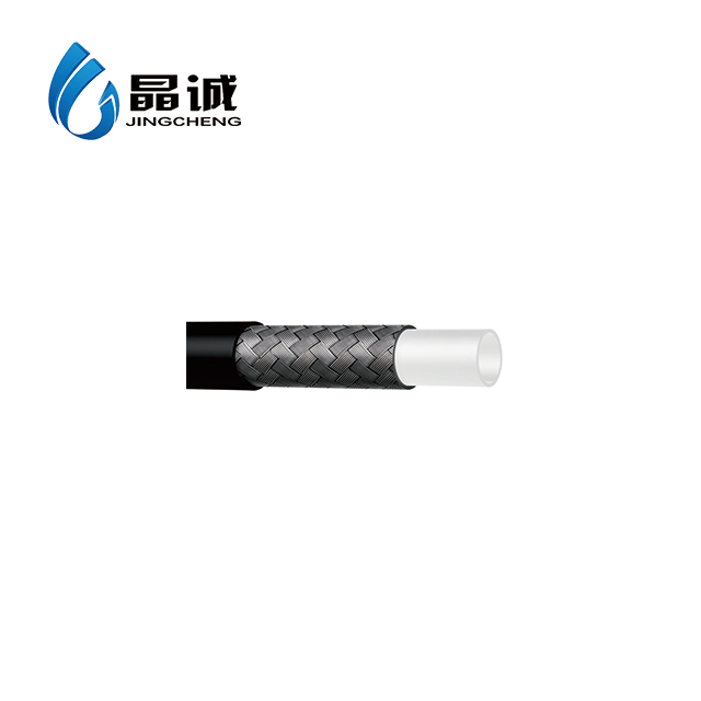 Smooth PTFE Hose ( Flat Inner & Outer Walls) With One Braided Layer Of 304 Stainless Steel Wire And One Layer OF Smooth PU 