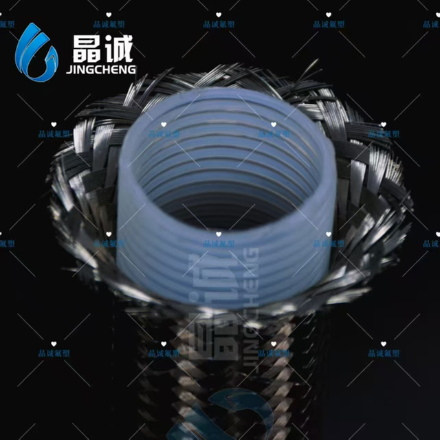 PTFE Smooth Bore Corrugated Braided Hose for Food and Chemical Transfer | Stainless Steel Reinforced PTFE Hose