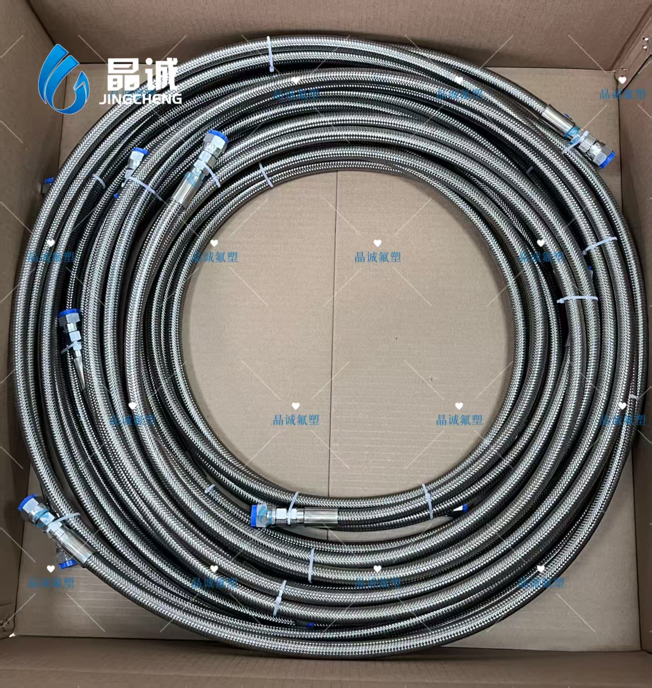 PTFE steel wire braided sleeve PTFE brake oil pipe material pipe manufacturer sells explosion-proof chemical pipe directly