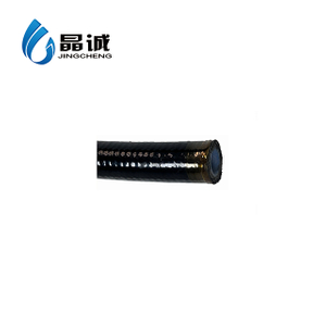 Smooth PTFE Hose With Two Layers 304 Stainless Steel Wire Braided And Out Layer Covered by Black TPU