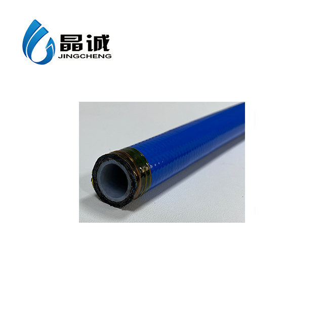 Smooth PTFE Hose With Middle Layer By 304 Stainless Steel Wire Braided And Out Layer by Smooth Blue TPU Covered