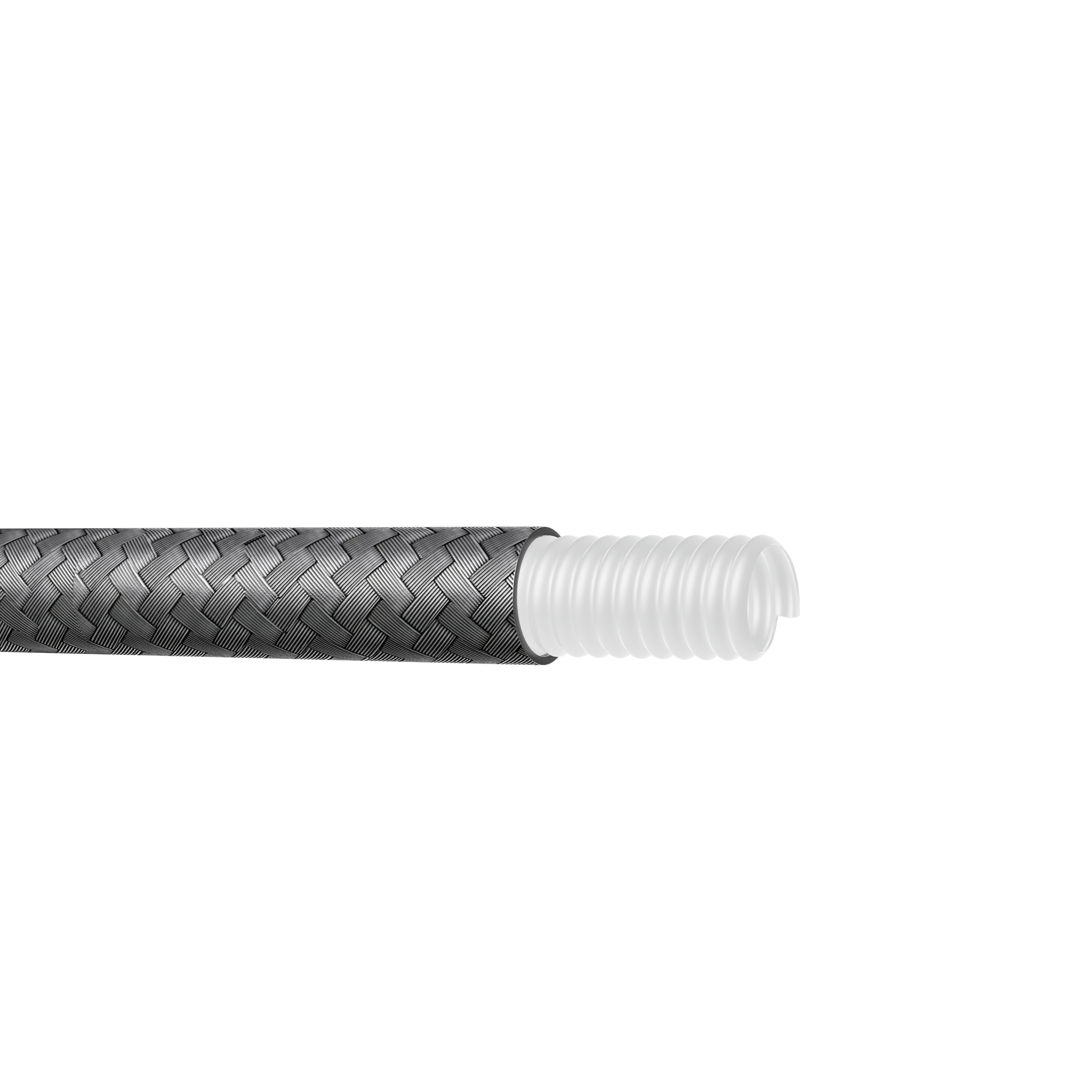 PTFE Convoluted Braided Hose for Compact Process Equipment and Tight-Radius Fluid Connections