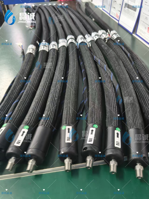 Non‑Standard PTFE Heated Transfer Hose Full Inspection For Hot Melt Glue Dispenser Robot Coating Automotive Production Line