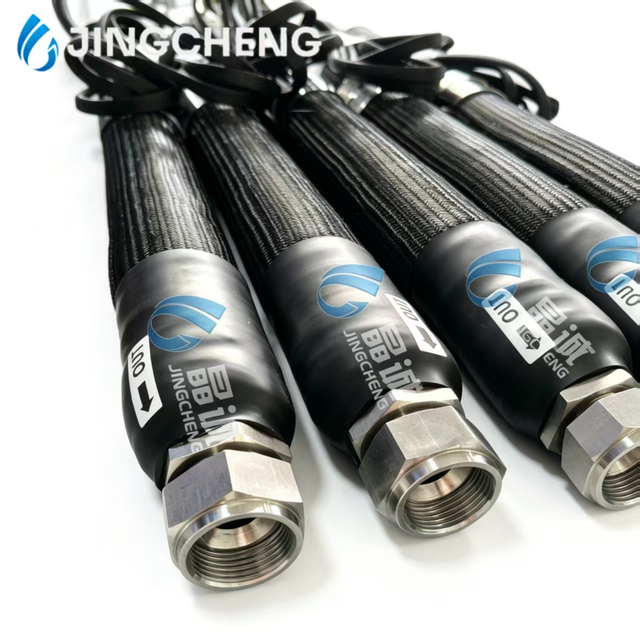 Extruder Grade High Temp High Pressure PTFE Heated Hose Steel Wire Braided Connection Hose for Extrusion Lines