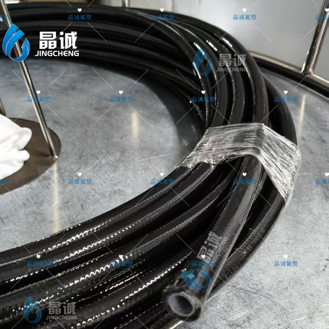 TPU Covered Stainless Steel Braided PTFE Hose for Pharma, Food and Chemical Lines