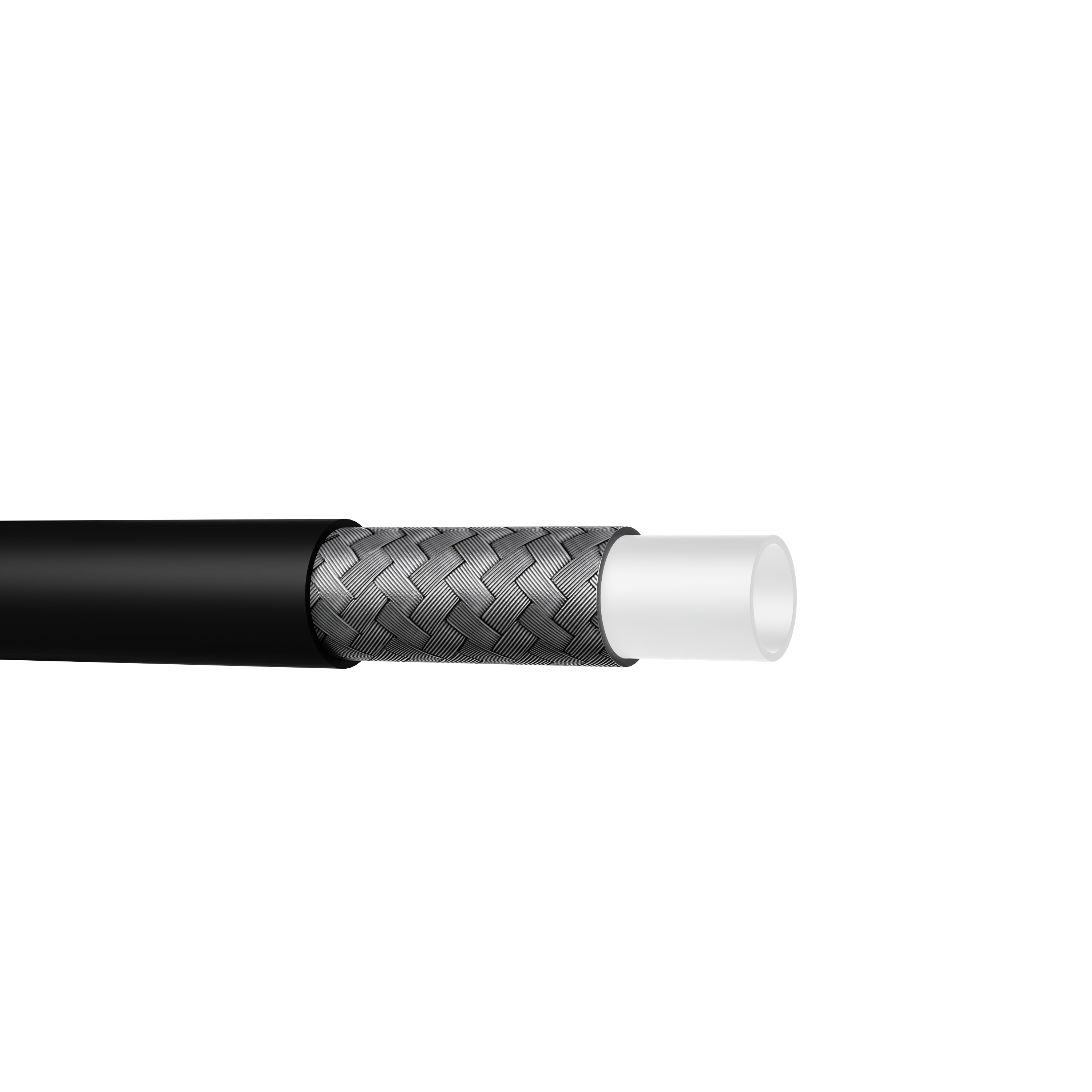 TPU Covered PTFE Braided Hose with Protective Outer Layer for Industrial Fluid Transfer Applications