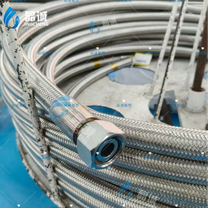 PTFE Convoluted Braided Hose for Compact Process Equipment and Tight-Radius Fluid Connections