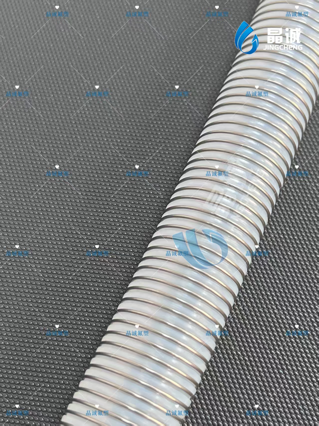 PTFE Inner Smooth Outer Corrugated Hose with Spring | Custom PTFE Hose Manufacturer