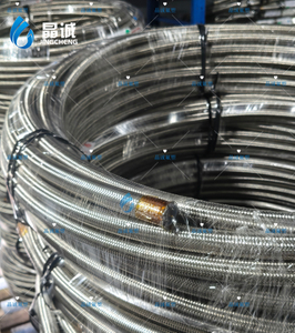 Custom High Pressure 304 Stainless Steel Plain Braided PTFE Hose For Chemical And Petrochemical