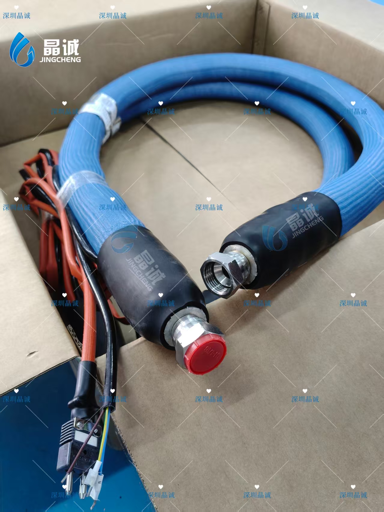 Custom PTFE Heated Hose Stable Glue Conveying Tube For Hot Melt Dispensing Automotive Robot Coating